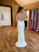 Load image into Gallery viewer, Ivory Lace Highneck Backless Beaded All Around Fishtail Dress
