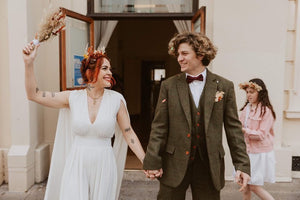 Bridal Jumpsuit with Caped Arms