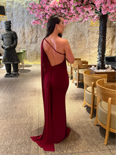 Load image into Gallery viewer, One Shoulder Long Caped Dress
