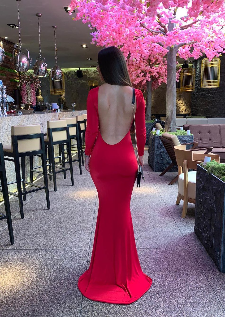 Long fishtail cheap dress